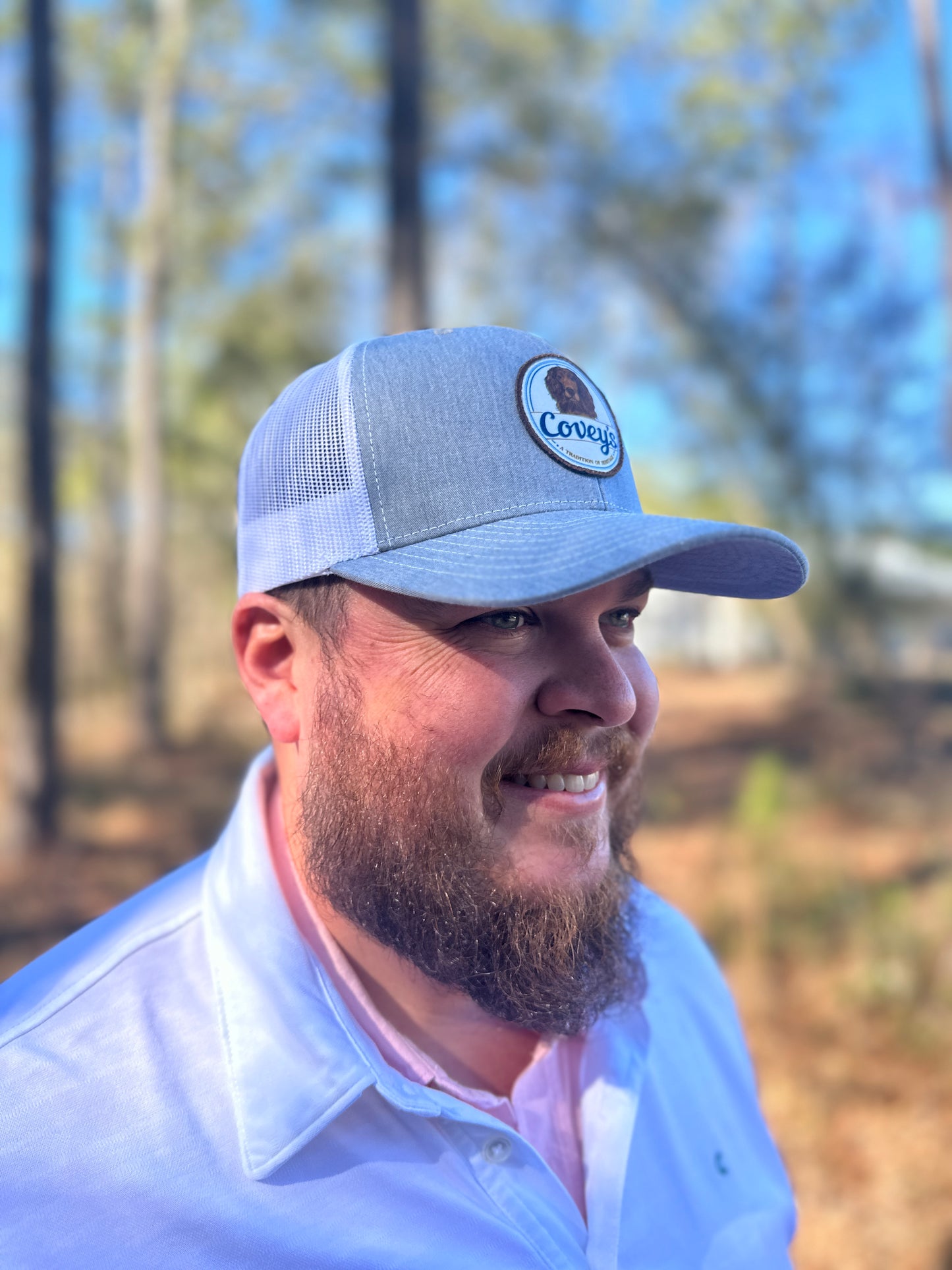 Covey's Logo Patch Hat Split Heather Grey/White