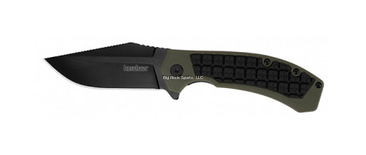 Kershaw 8760 Faultline Folding Knife, Black-oxide 4" blade, Nylon handle, Ball bearing opening w/flipper Box