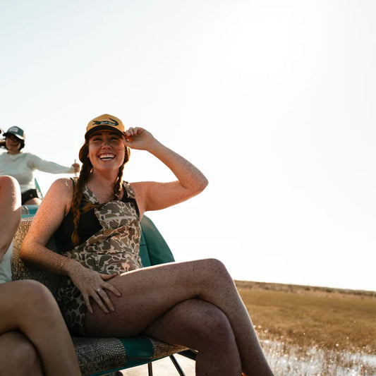 Marsh Wear Women's Escape Shortalls, Khaki Mallard Camo