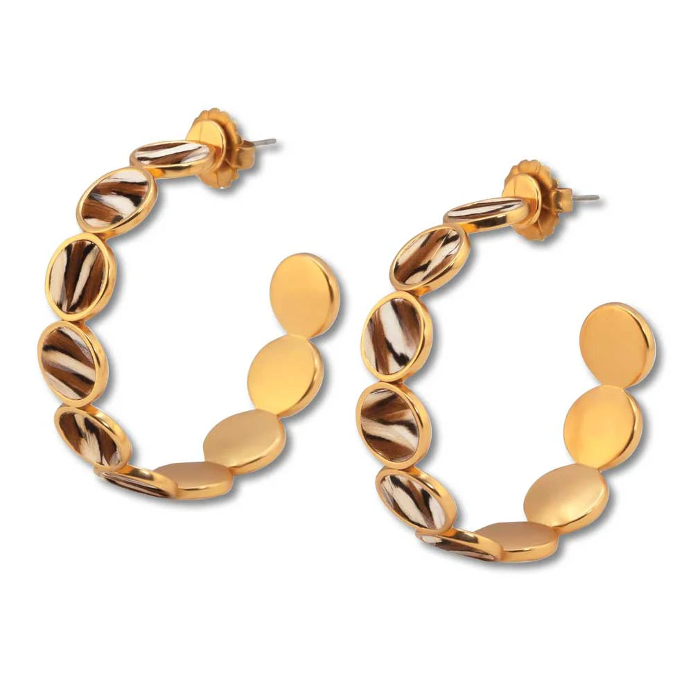 Brackish Tiger Hoop Earring