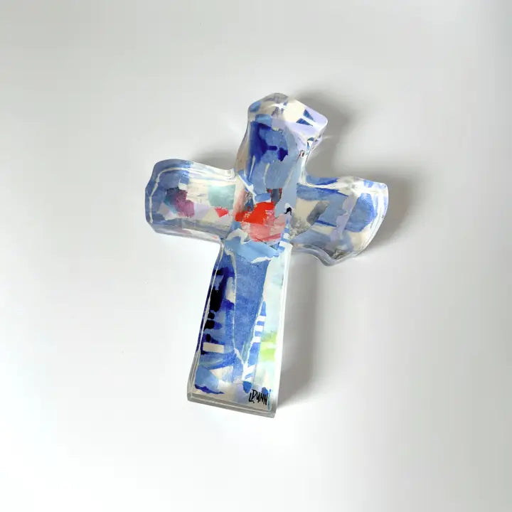 Lauren Dunn Periwinkle Acrylic Cross