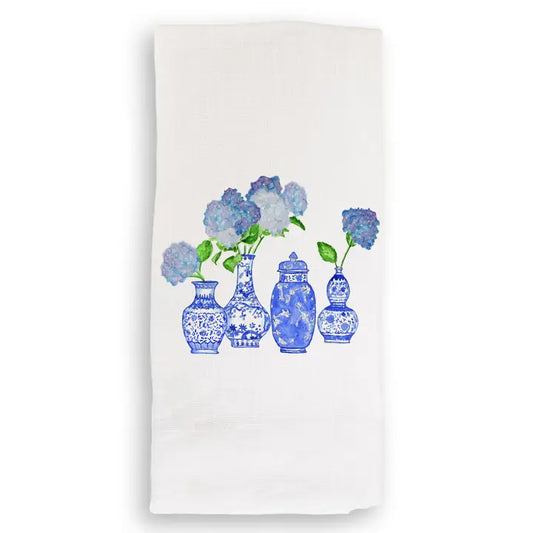 Hydrangea Vase Grouping Dishtowel