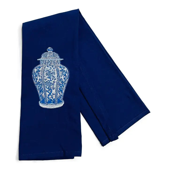 Ginger Jar On Navy Towel