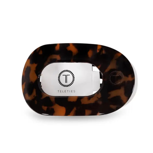 Teleties Tortoise Large Flat Round Clip
