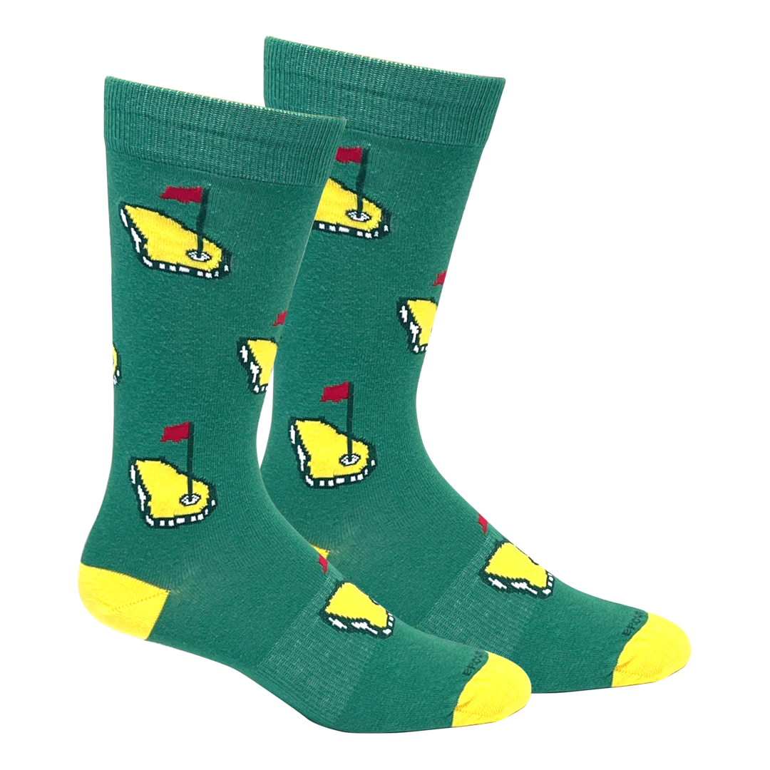 Brown Dog Hosiery Georgia Golf Crew Socks, Jolly Green