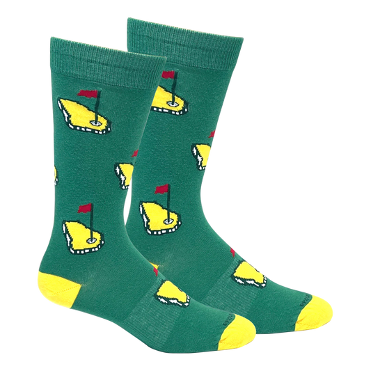 Brown Dog Hosiery Georgia Golf Crew Socks, Jolly Green