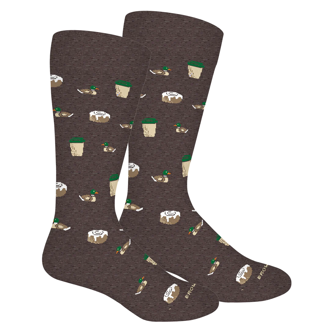 Brown Dog  Hosiery Starducks Crew Socks, Grey Heather