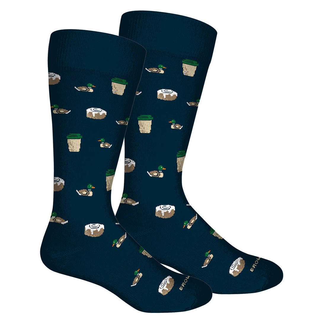 Brown Dog  Hosiery Starducks Crew Socks, Navy