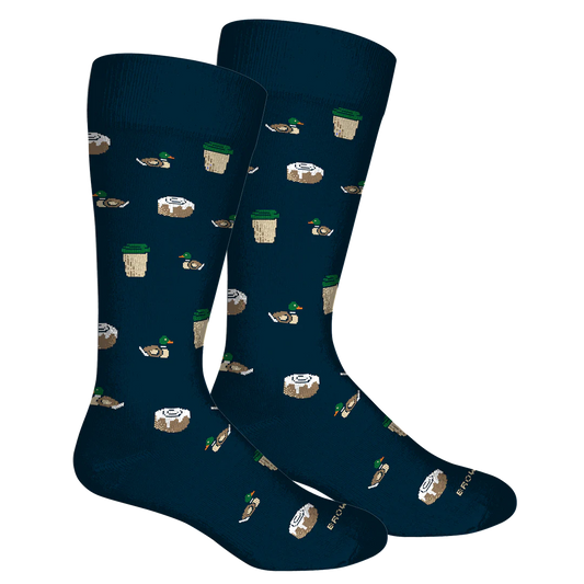 Brown Dog  Hosiery Starducks Crew Socks, Navy