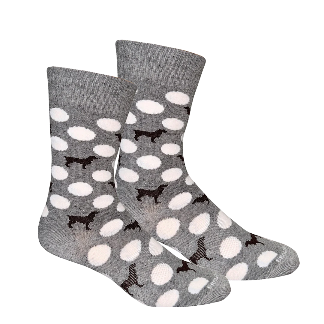 Brown Dog  Hosiery Rylee Dot Socks (Fun Size)- Light Grey Heather