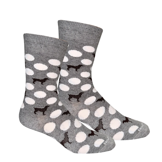 Brown Dog  Hosiery Rylee Dot Socks (Fun Size)- Light Grey Heather