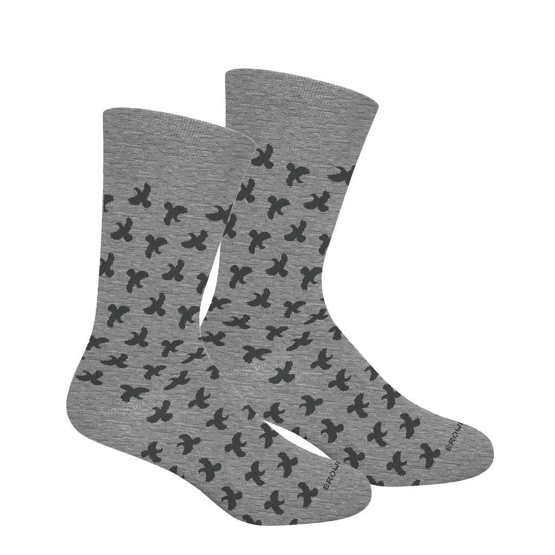 Brown Dog  HosieryMiles Ridge (Quail) Socks (Fun Size), Light Grey Heather