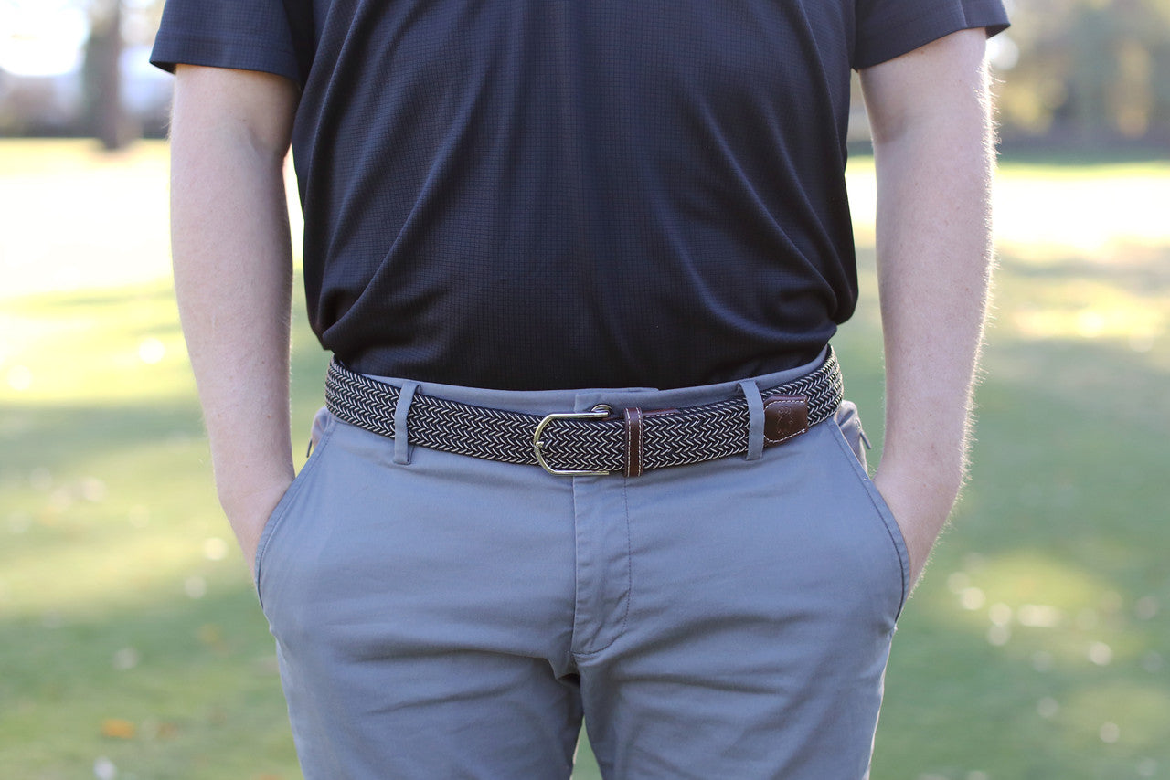 The Maui Two Toned Woven Stretch Belt