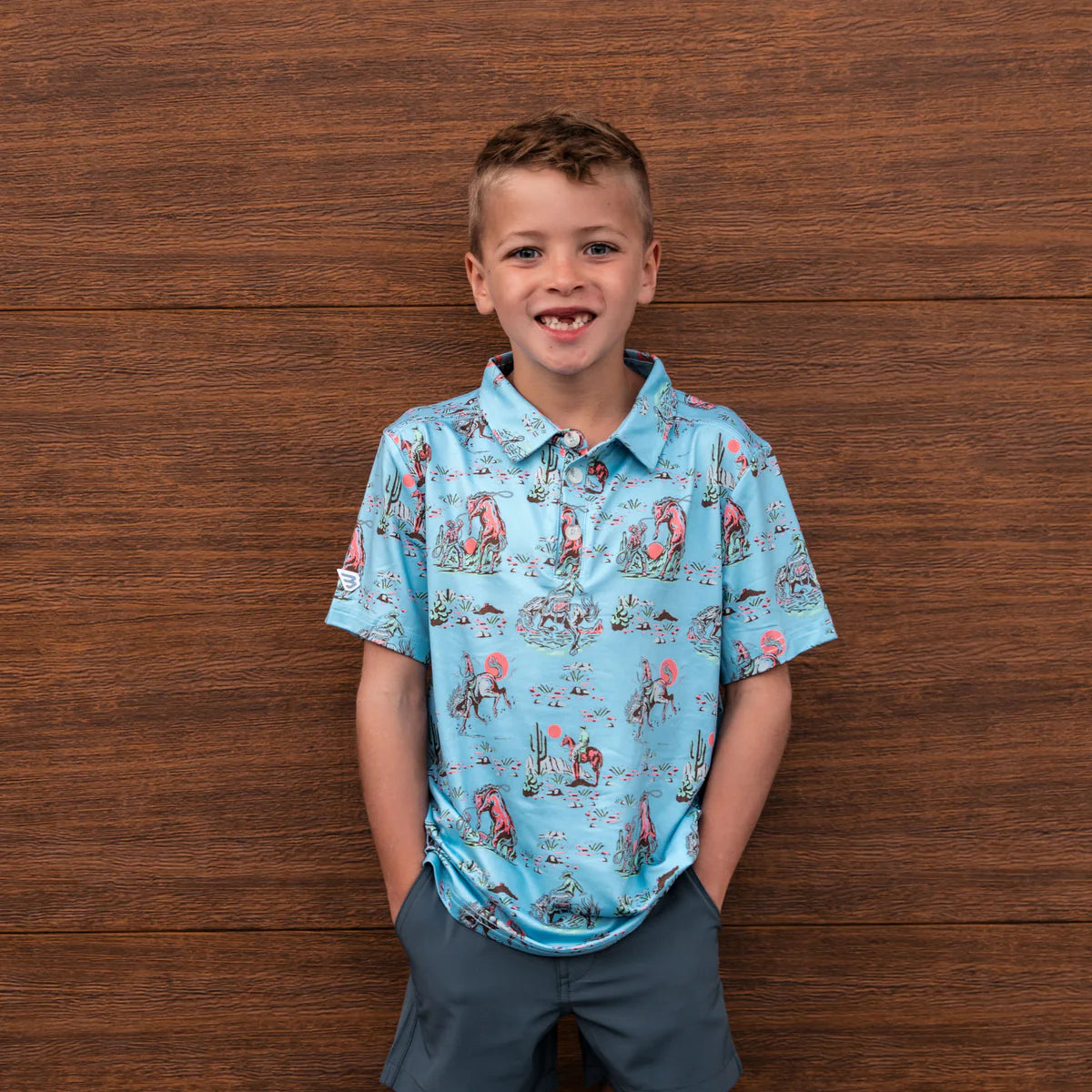 Burlebo  Youth Polo - Cowboy Up Blue