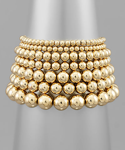 7 Row Metal Ball Braclet, Gold