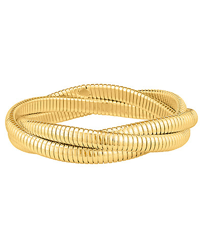 3 Row Omega Cobra Bracelet- Gold
