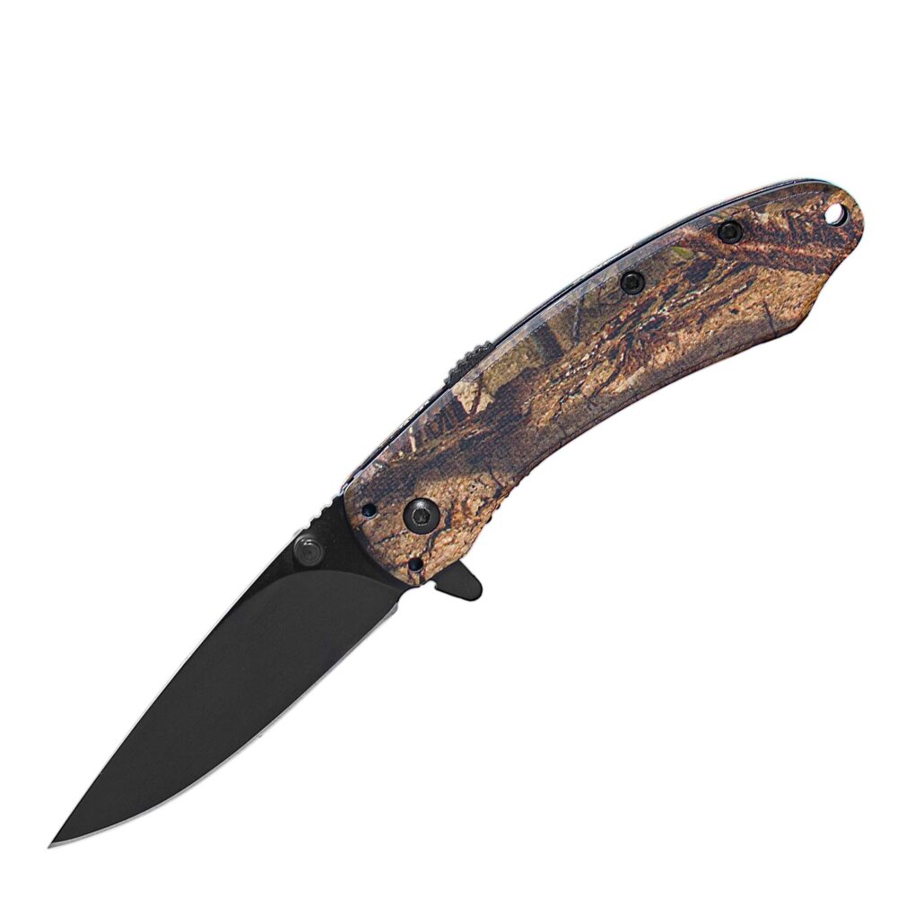 American Buffalo Elite Folding Opener Ember Knife, Mossy Oak DNA