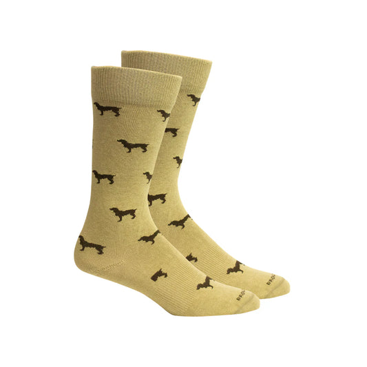 Brown Dog Hosiery Beau Crew Socks, Khaki
