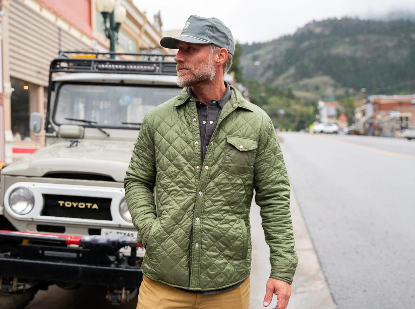 Criquet Quilted Shacket, Olive
