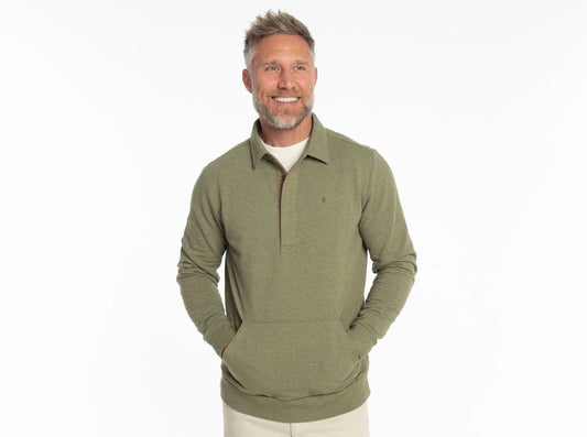Criquet Collared Sweatshirt Heather Olive