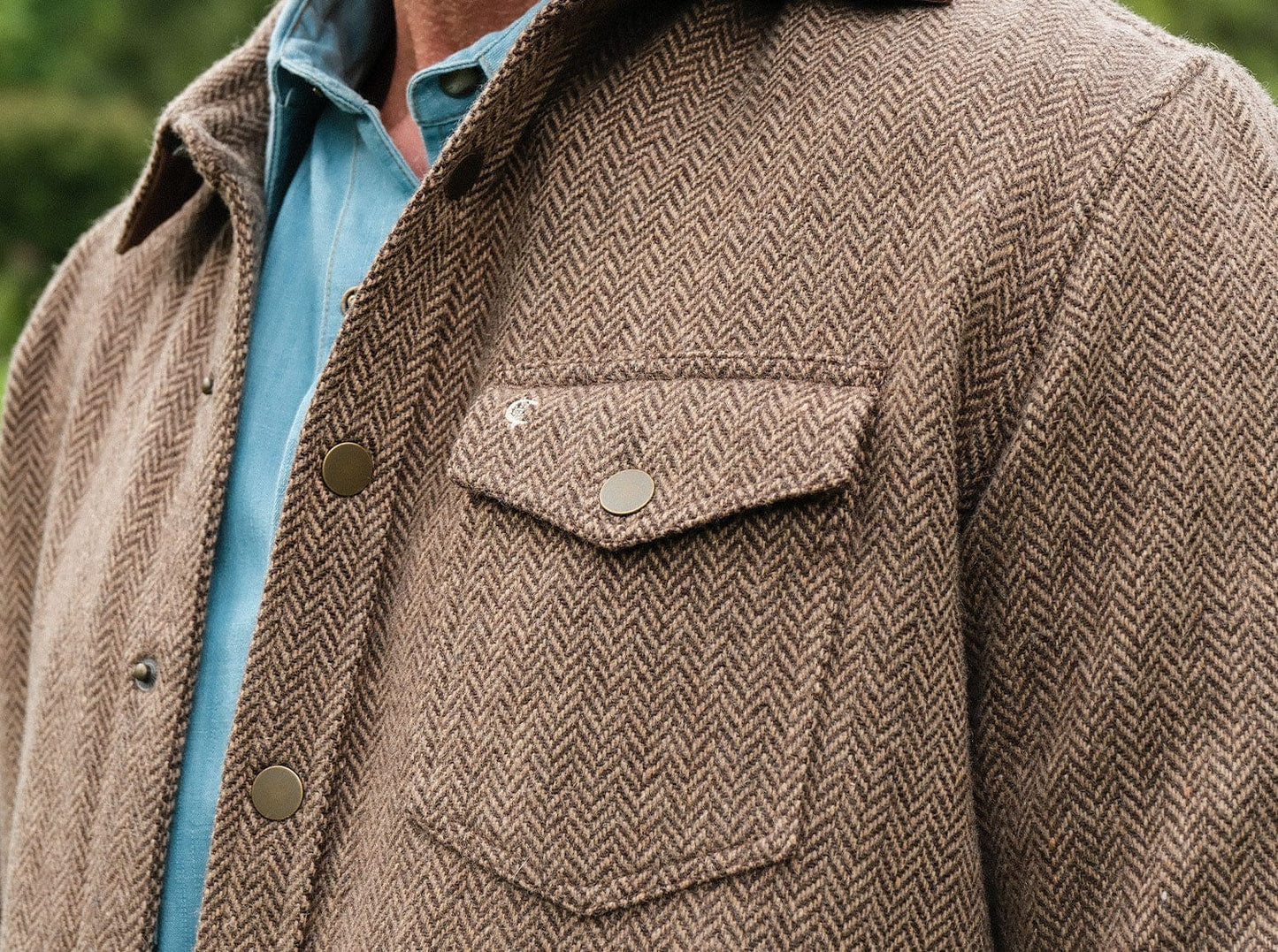Criquet Herringbone Shacket, Camel