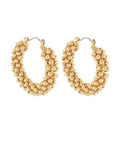 Twisted & Linked Ball Hoops, Gold