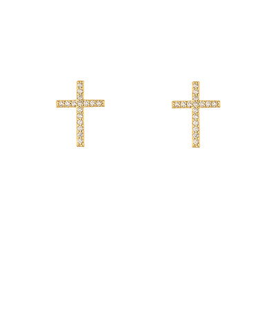 Pave Crystal Cross Earrings