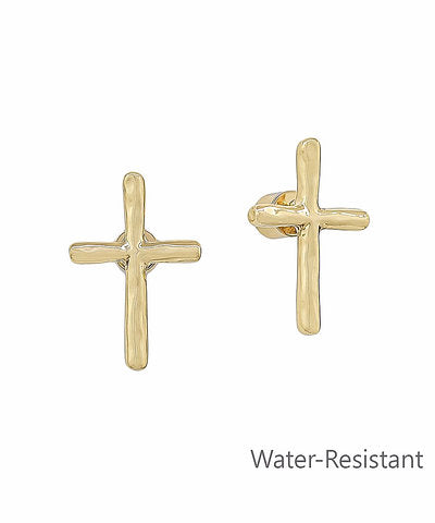 Hammered Cross Earrings