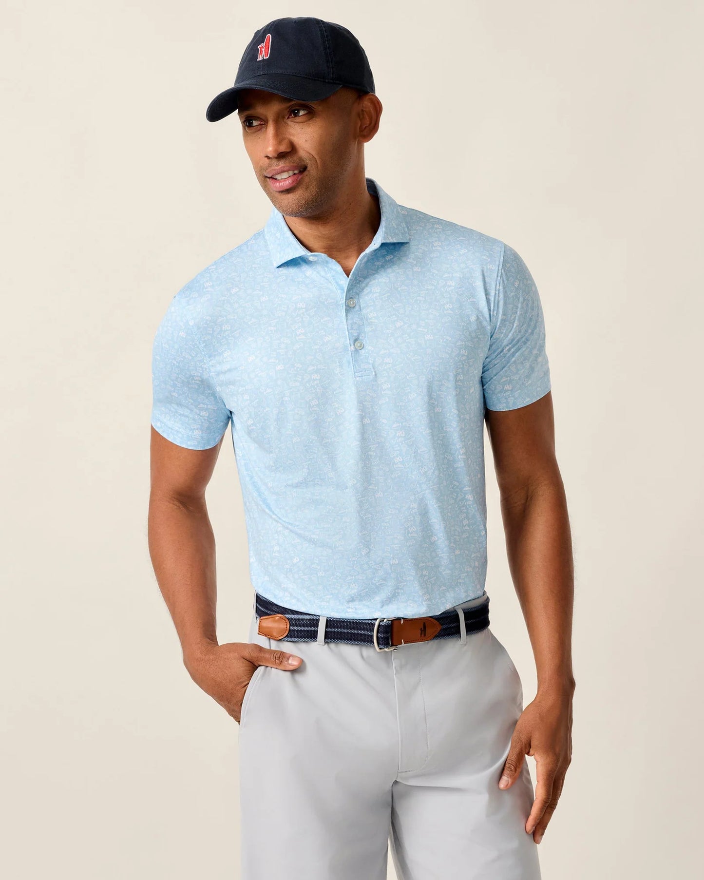 johnnie-O Featherweight Performance Polo - Wine Mixer, Kona