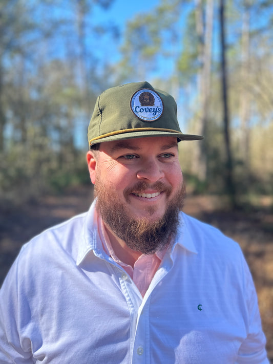 Covey's Patch Logo Hat Loden Green w/Gold Rope