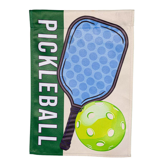 Evergreen Pickleball Suede Garden Flag