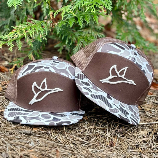 Combat Waterfowl Front Lines 7 Panel Hat | Icon | Helmand Camo