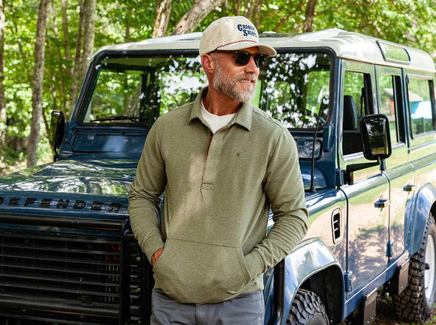 Criquet Collared Sweatshirt Heather Olive