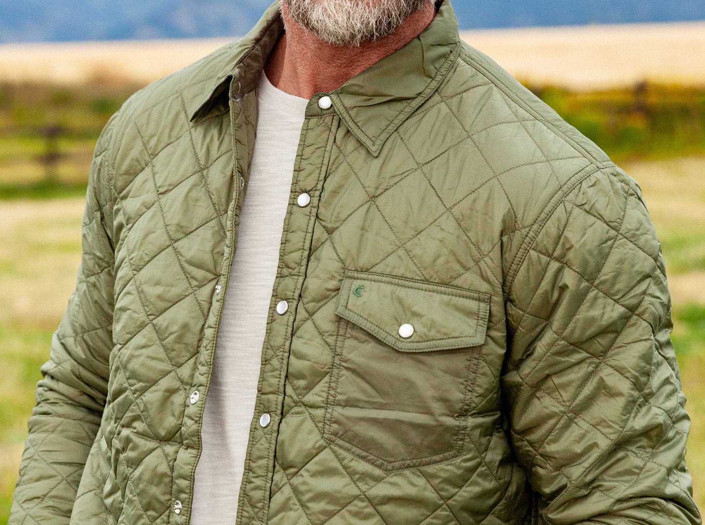 Criquet Quilted Shacket, Olive