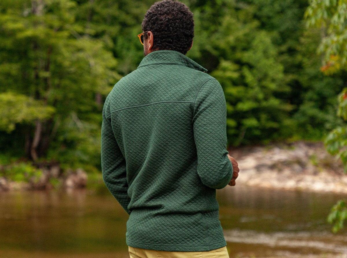 Criquet Quilted Pullover, Heather Ivy