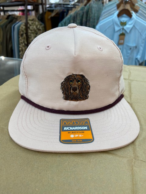 Covey's Logo Hat, Umpqua Pale Peach with Maroon Rope