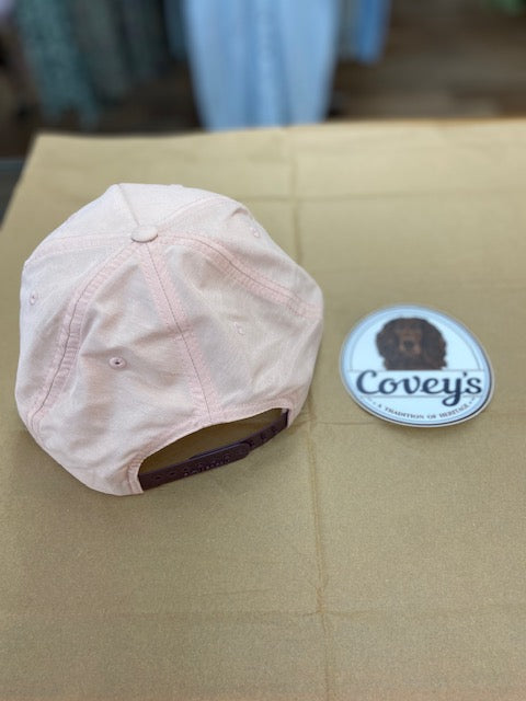 Covey's Logo Hat, Umpqua Pale Peach with Maroon Rope