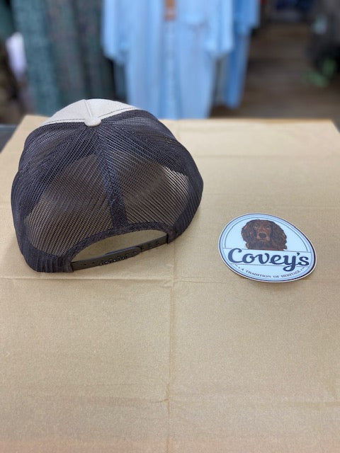 Covey's Logo Hat, Split Pale Khaki/ Brown