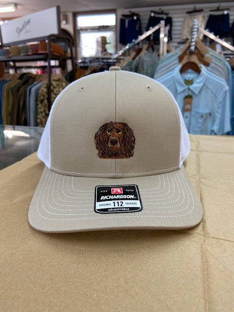 Covey's Logo Hat, Split Khaki/ White