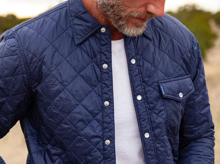 Criquet Quilted Shacket, Navy