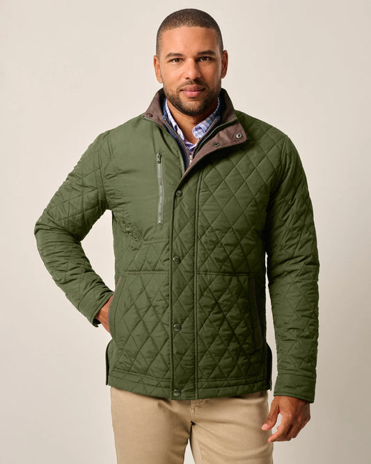 johnnie-O Juno Quilted Snap Jacket, Mangrove