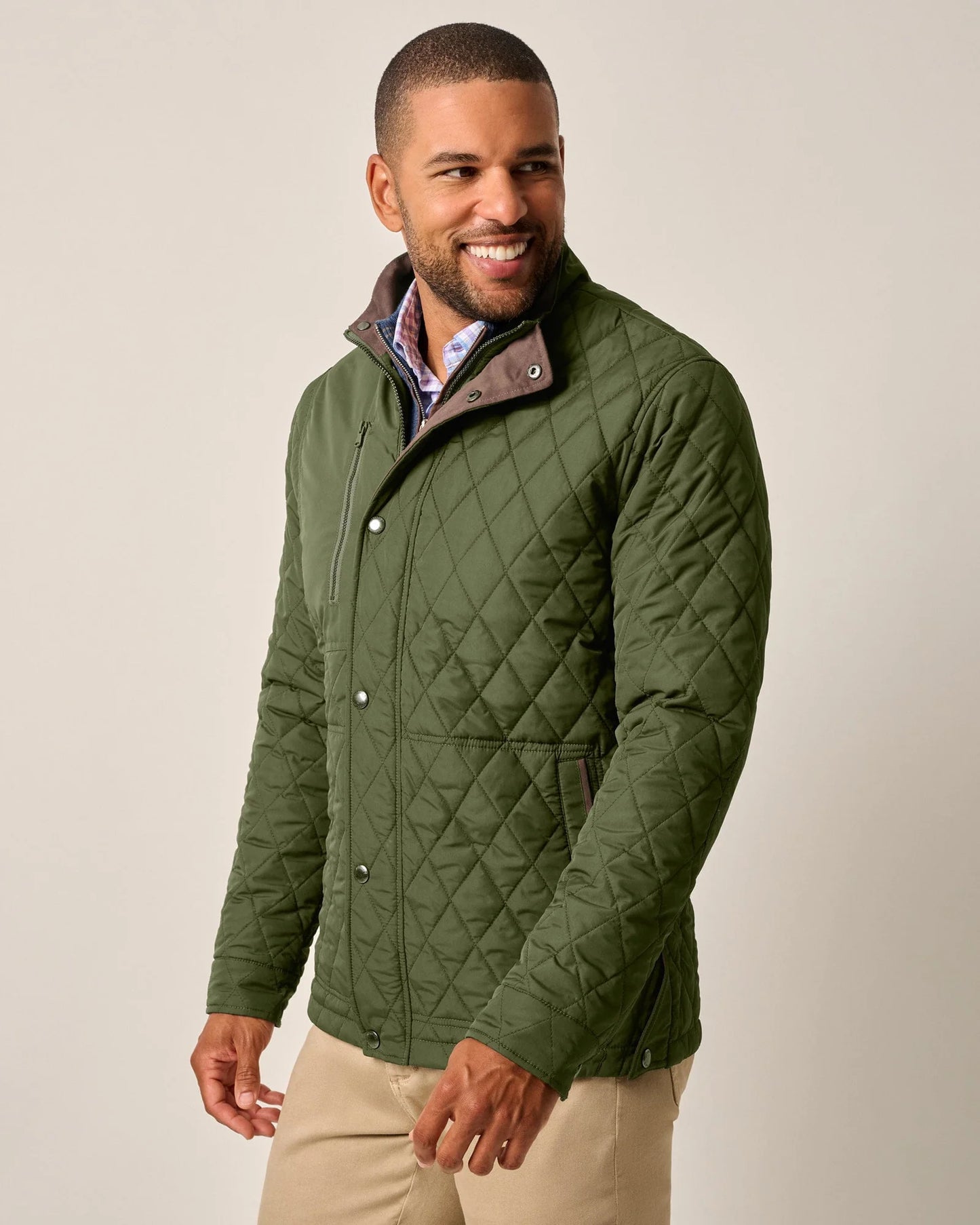 johnnie-O Juno Quilted Snap Jacket, Mangrove