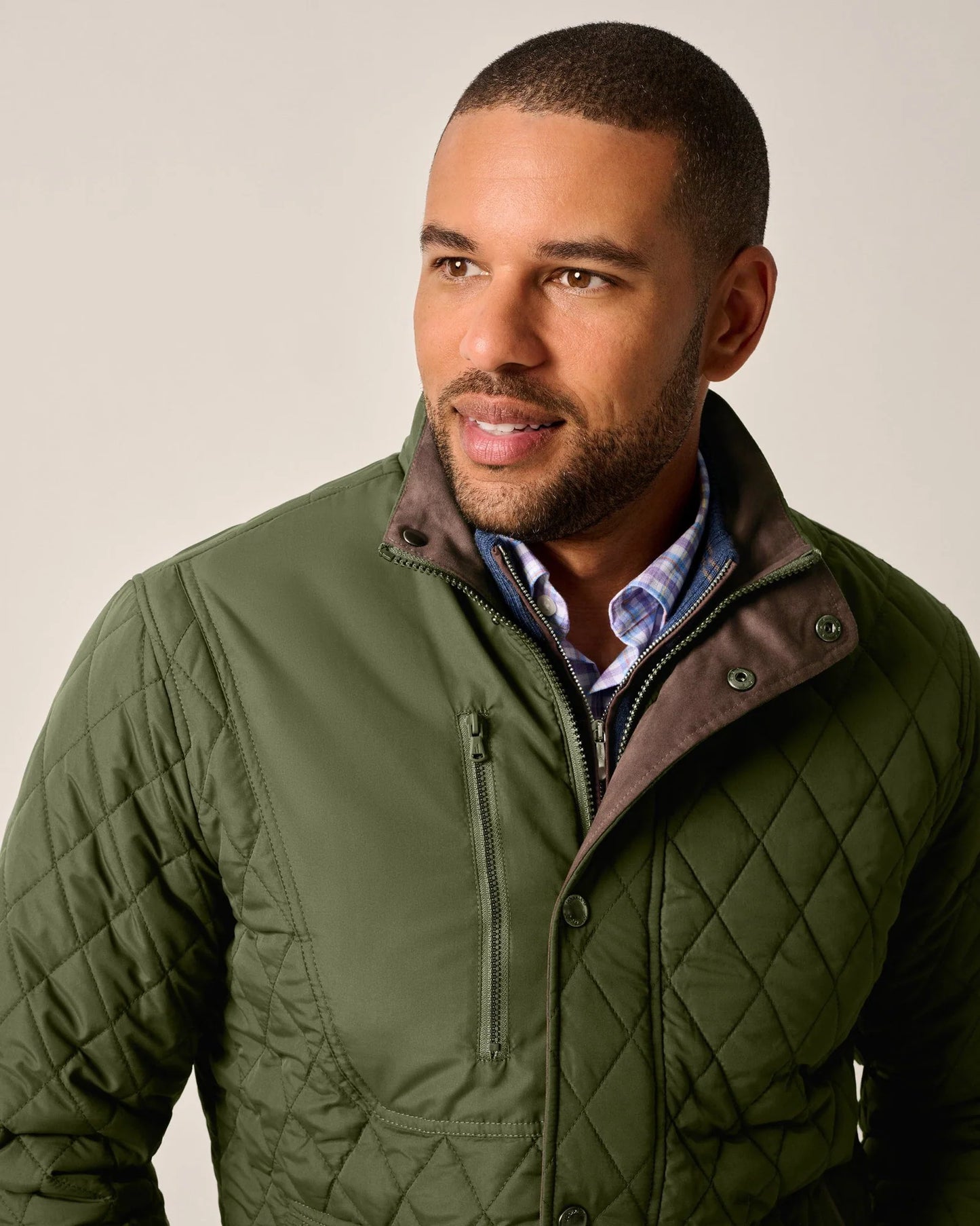 johnnie-O Juno Quilted Snap Jacket, Mangrove