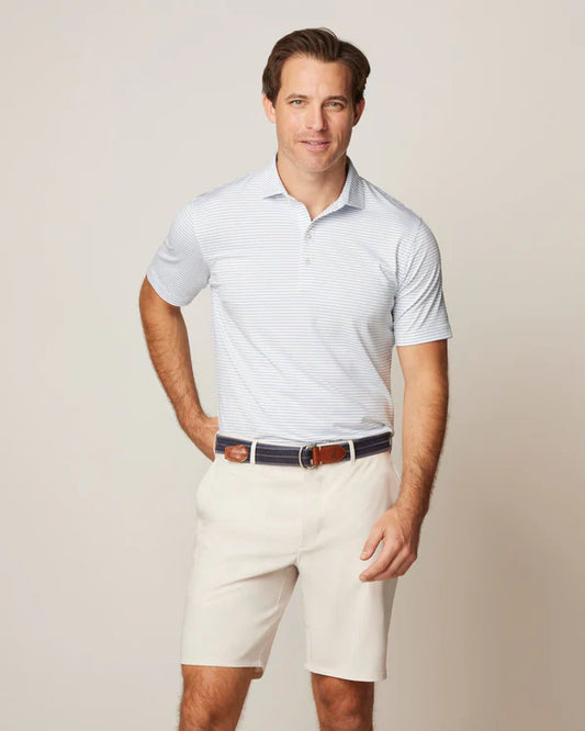 johnnie-O Michael Striped Jersey Performance Polo