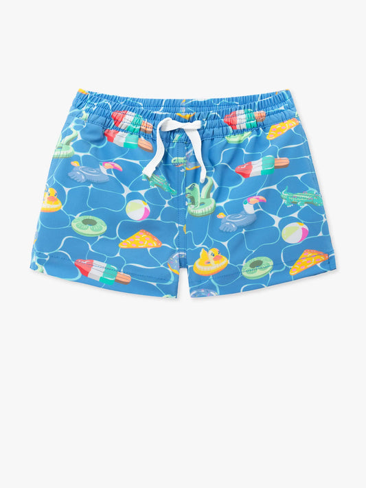 Chubbies The Lil Cannonball Crews Toddler Classic Swim Trunk, Blue Pool Floaties