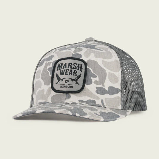 Marsh Wear Daffy Trucker Hat, Stone Mallard Camo