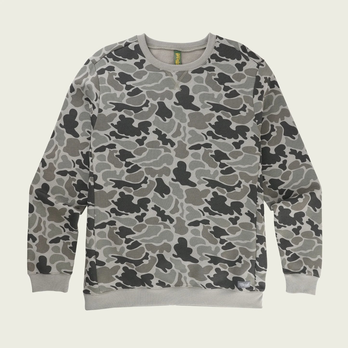 Marsh Wear Boys Fireside Fleece Crew, Dark Green Mallard Camo