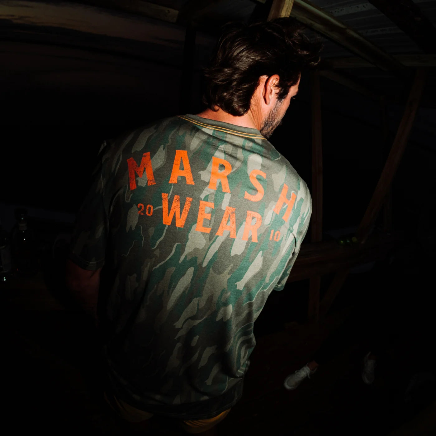 Marsh Wear Stackhouse Tech Tee, Thyme Lowland Camo