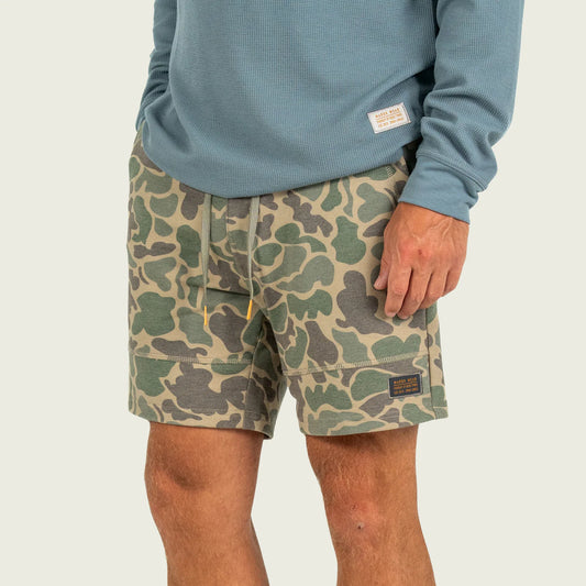 Marsh Wear Fireside Sweatshorts, Green Mallard Camo