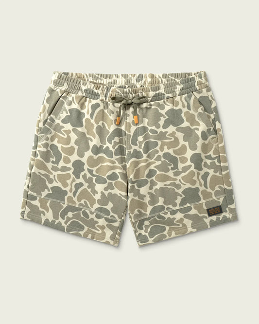 Marsh Wear Fireside Sweatshorts, Khaki Mallard Camo